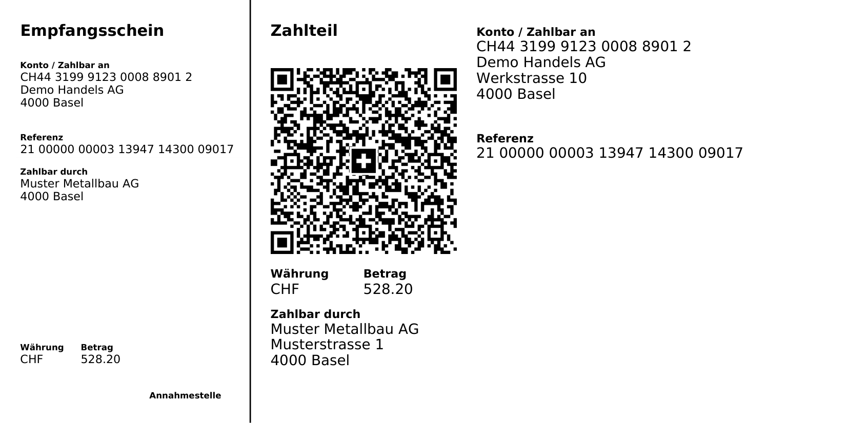 Schweizer QR-Rechnung inklusive.